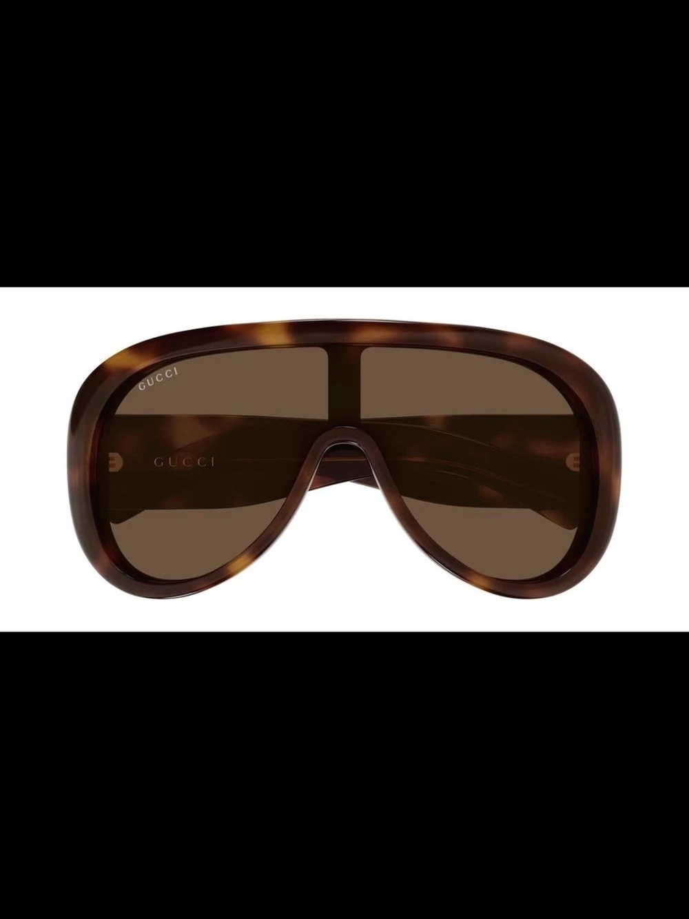 Gucci Tortoiseshell Shield Sunglasses - Brown